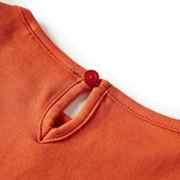Kindershirt met lange mouwen bloemenprint 92 oranjebruin - thumbnail