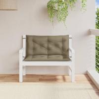 Tuinbankkussens 2 st 100x50x7 cm stof gemleerd taupe - thumbnail