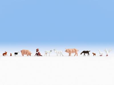 NOCH 15711 H0 Op de boerderij figuren Geverfd, Staand