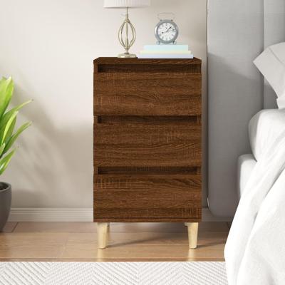 Nachtkastje 40x35x70 cm bewerkt hout bruin eikenkleur