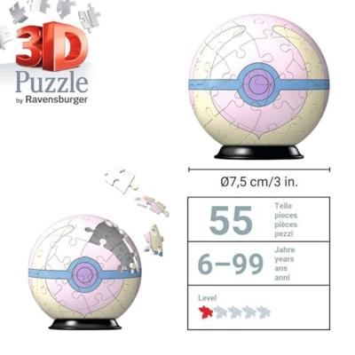 Puzzel 3d ravensburger pokemon heal ball 54st