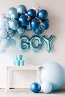 Set baby blauwe folie ballonnen &apos;Boy&apos; - thumbnail