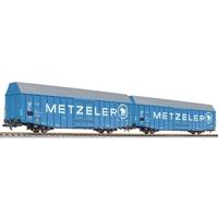 Liliput L230161 H0 2-delige set grote goederenwagons „METZELER” Hbbks van de DB - thumbnail