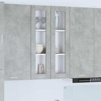 Hangkast Riga Beton Grijs 60 x 31 x 100 cm Bewerkt hout - thumbnail