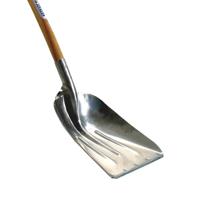 Schop 36 cm aluminium met slijtstrip en houten steel 130 cm - thumbnail