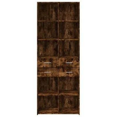 Hoge kast 70x42,5x185 cm bewerkt hout gerookt eikenkleurig