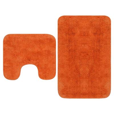 VidaXL Badmattenset stof oranje 2-delig VidaXL Badmattenset stof oranje 2-delig