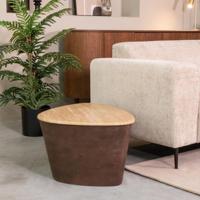 LABEL51 Salontafel Ravi - Espresso - Travertin - 70 cm - thumbnail