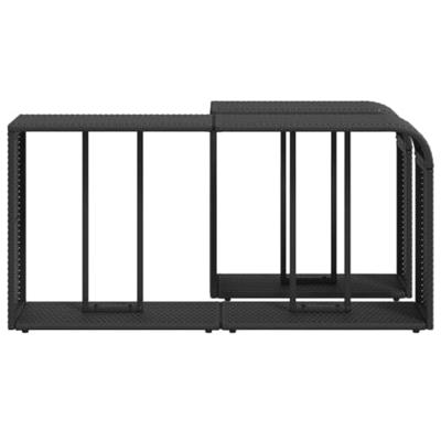 VidaXL Opbergschappen 2 st poly rattan zwart