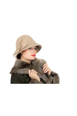 Hoed Roaring 20&apos;s wolvilt beige