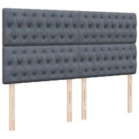 Boxspring met matras fluweel donkergrijs 200x200 cm - thumbnail
