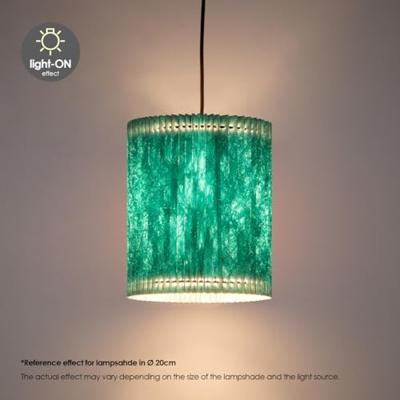 Papieren Gevouwen Lampenkap - Cilindrisch - Blauw - ø20 x 24 cm - E27 fitting - Voor Tafellampen - Ontworpen voor woonkamer en eetkamer