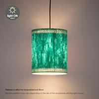 Papieren Gevouwen Lampenkap - Cilindrisch - Blauw - ø20 x 24 cm - E27 fitting - Voor Tafellampen - Ontworpen voor woonkamer en eetkamer - thumbnail