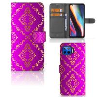 Wallet Case Motorola Moto G 5G Plus Barok Roze - thumbnail
