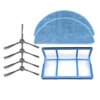 XI244 2 paar K614 side brushes + 2 stuks I201 vodden + I204V filter katoen filter set voor ILIFE V3S Pro/V3S/V5S Pro/V50/V5S - thumbnail