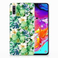 Samsung Galaxy A70 | TPU Case | Orchidee Groen - thumbnail