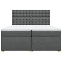 Boxspring met matras stof donkergrijs 200x200 cm - thumbnail