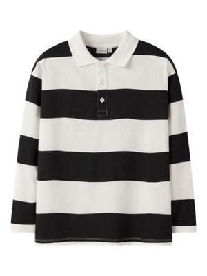Name it winter polo t-shirt jongens - zwart - relaxed fit - NkmNutiva
