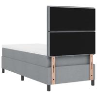 Boxspringbed met matras Lichtgrijs 90 x 200 cm Stof - thumbnail