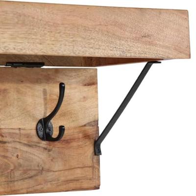 Kapstok met plank Bruin 73 x 19 x 23 cm Massief acaciahout