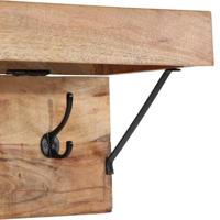Kapstok met plank Bruin 73 x 19 x 23 cm Massief acaciahout - thumbnail