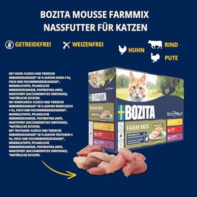 BOZITA Mousse Mix ocean - nat kattenvoer - 12x85g