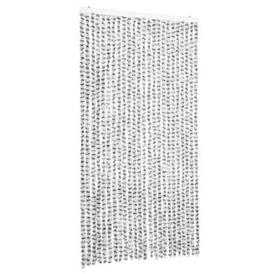 VidaXL Vliegengordijn 100x200 cm chenille lichtgrijs en donkergrijs