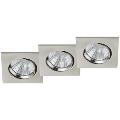 LED Inbouwspots 3-Pack - Vierkant 5W - Dimbaar Warm Wit 3000K - Mat Nikkel
