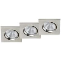 LED Inbouwspots 3-Pack - Vierkant 5W - Dimbaar Warm Wit 3000K - Mat Nikkel - thumbnail