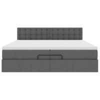 Ottoman bed met matras 200x200 cm stof donkergrijs - thumbnail