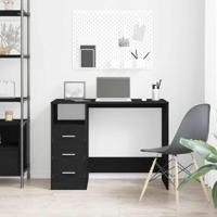 Bureau met lades 102x50x76 cm bewerkt hout zwart eikenkleur - thumbnail
