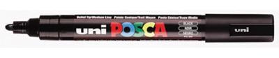 Paintmarker Uni POSCA PC5M medium zwart | 6 stuks
