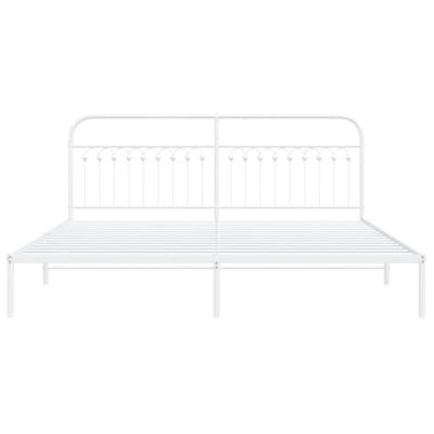 Bedframe met hoofdbord metaal wit 193x203 cm Bedframe met hoofdbord metaal wit 193x203 cm