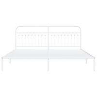 Bedframe met hoofdbord metaal wit 193x203 cm - thumbnail