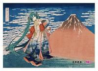 Katsushika Hokusai x Hatsune Miku Acrylic Panel Thirty-six Views of Mount Fuji Fine Wind, Clear Morning 30 cm - thumbnail
