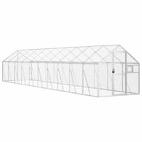 Volière 1,79x10x1,85 m aluminium zilverkleurig - thumbnail