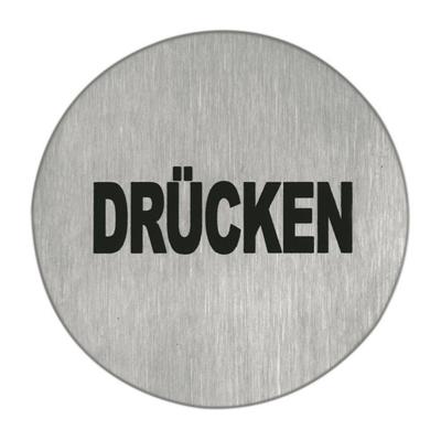 Symboolplaat drücken ø75mm rvs mat Symboolplaat drücken ø75mm rvs mat