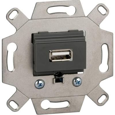 Merten MEG4581-0000 Wandcontactdoos met USB Inzetstuk Muisgrijs 1 stuk(s)
