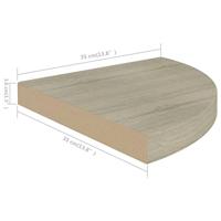 VidaXL Hoekschap zwevend 35x35x3,8 cm mdf eikenkleurig - thumbnail