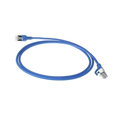 ACT Blauwe 10 meter LSZH U/FTP CAT6A datacenter slimline patchkabel snagless met RJ45 connectoren