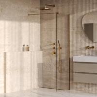BRAUER Oblivion Inloopdouche - 60x200cm - glascoating - helder glas - geborsteld goud PVD GS-OBI1H60200GG - thumbnail