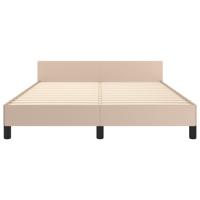 Bedframe met hoofdbord kunstleer cappucinnokleurig 140x190 cm - thumbnail