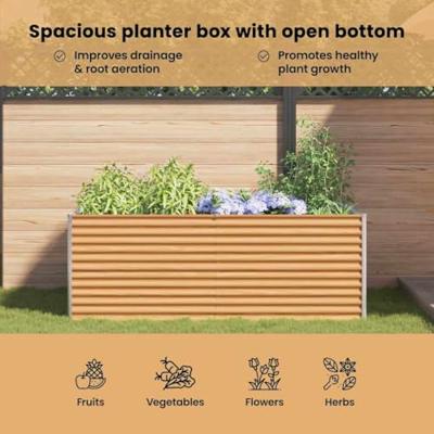 Verhoogde plantenbak 195 x 100 x 68 cm Gegalvaniseerd staal