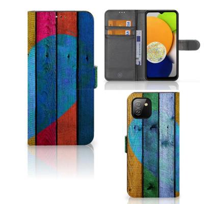 Samsung Galaxy A03 | Book Style Case | Wood Heart - Cadeau voor je Vriend