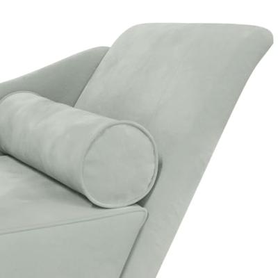 Chaise longue met kussens fluweel lichtgrijs Chaise longue met kussens fluweel lichtgrijs