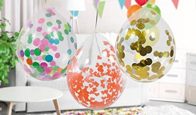 Confetti ballon met gouden confetti - 4 stuks