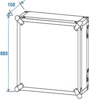 Roadinger PR-2 19 inch rack 14 HE Hout Incl. greep, Incl. wielen - thumbnail