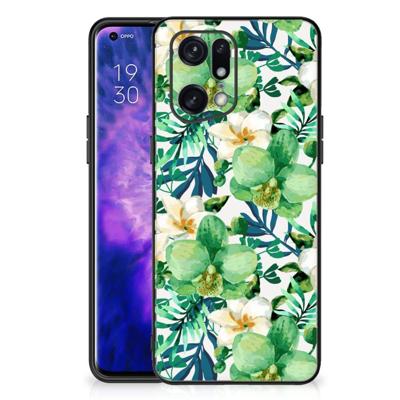 OPPO Find X5 Pro Bloemen Hoesje Orchidee Groen OPPO Find X5 Pro Bloemen Hoesje Orchidee Groen