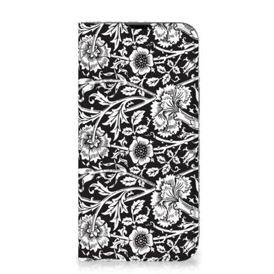iPhone 13 Pro Max Smart Cover Black Flowers iPhone 13 Pro Max Smart Cover Black Flowers