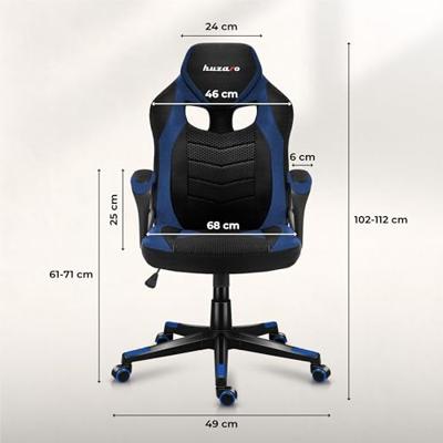 Huzaro FORCE 2.5 BLUE MESH Gaming leunstoel Zitgedeelte van mesh Zwart, Blauw